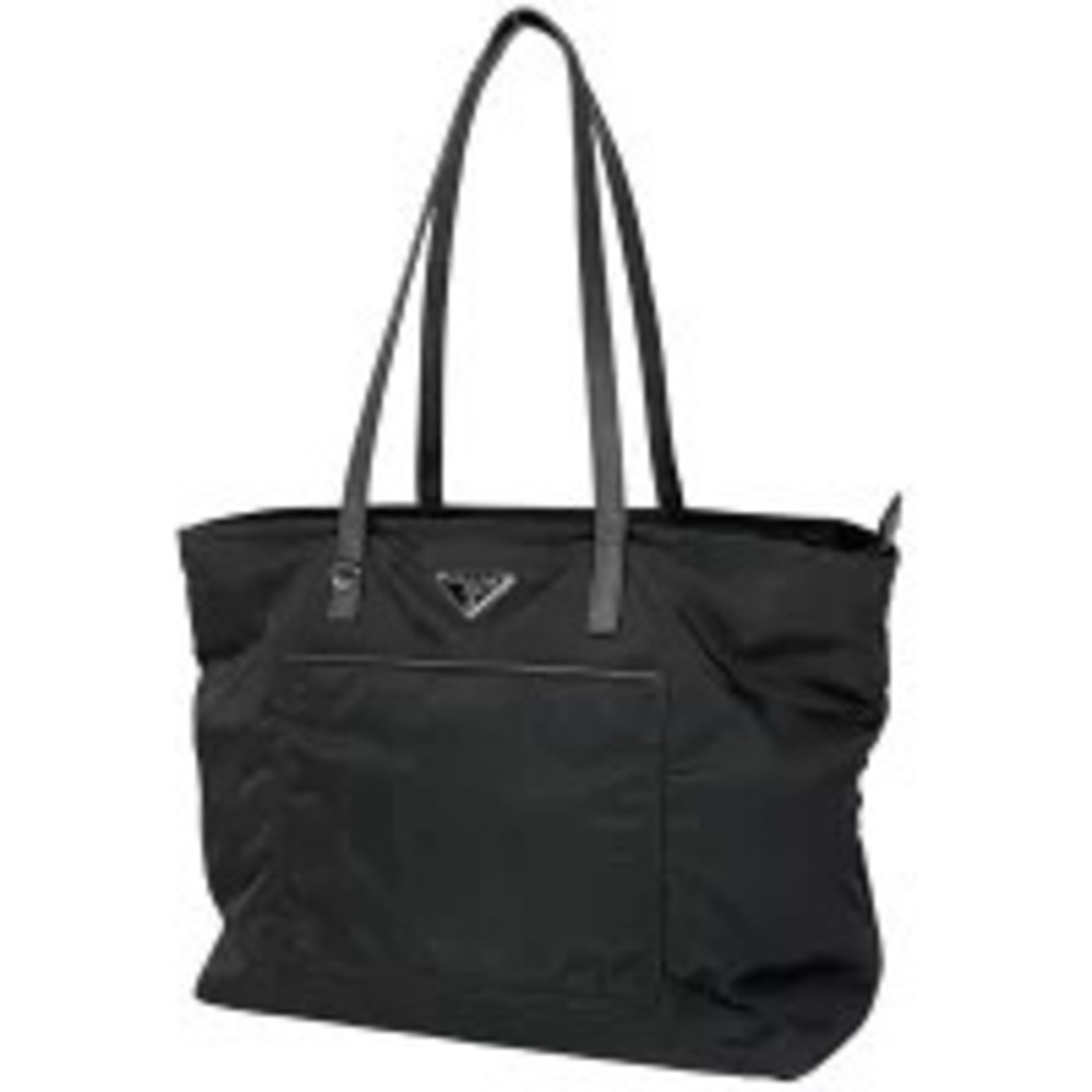 Prada Tessuto Crossbody Plate Tote Bag Shoulder Nero Black